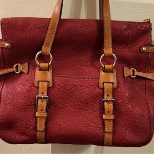 Dooney & Bourke  Large tasseled Dome red leather  Tote Bag